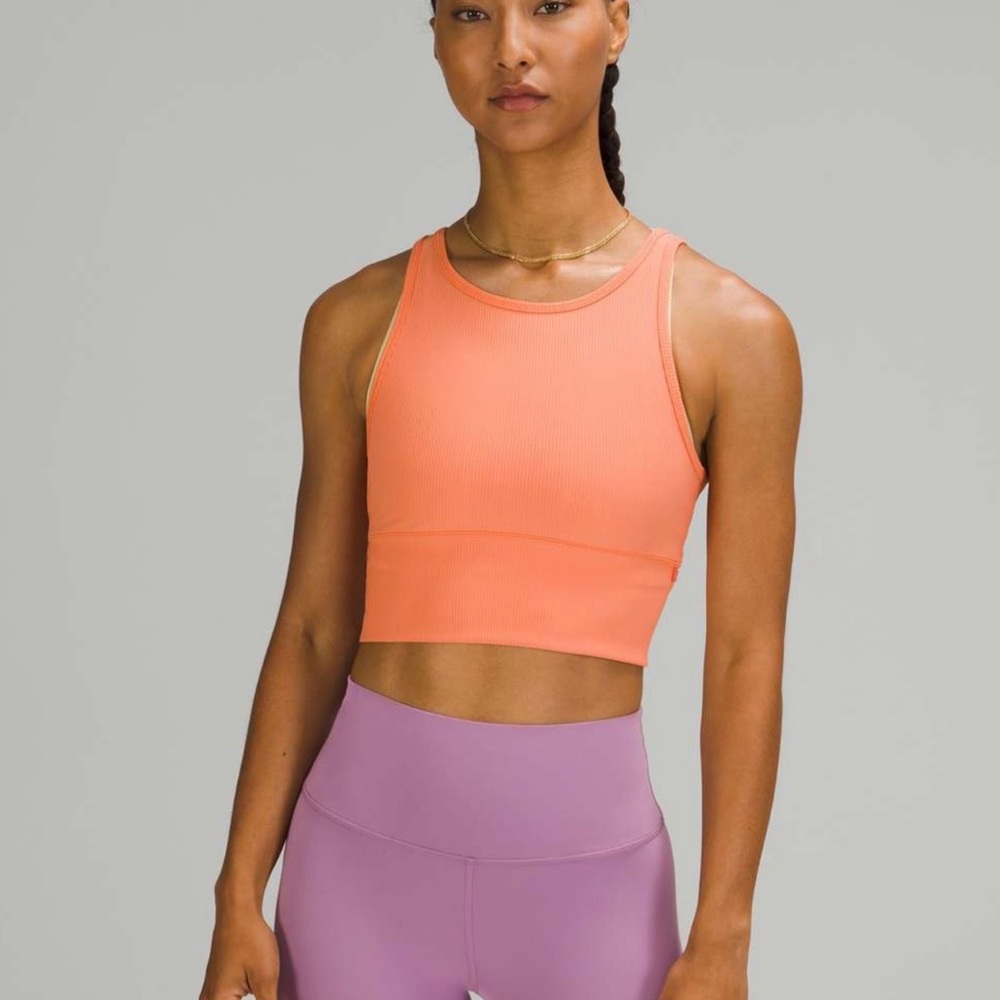 Lululemon Power Pivot Ribbed Tank/ Top Golden Apricot Fits Like Women’s Size 2